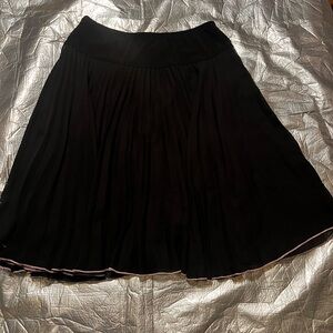 Vintage La Belle Black Pleated Skirt With pink trim, double layer